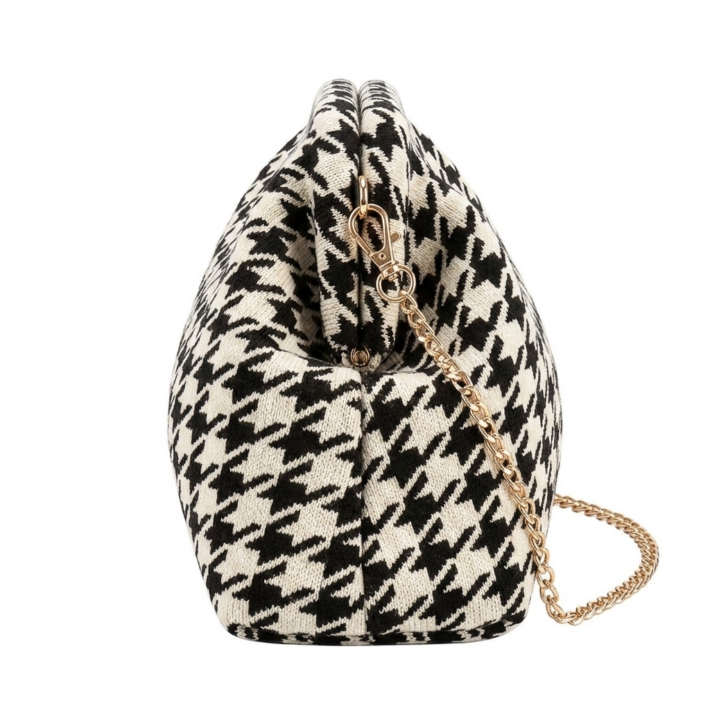 Bee in the bag Women Knit Striped Hand Bag