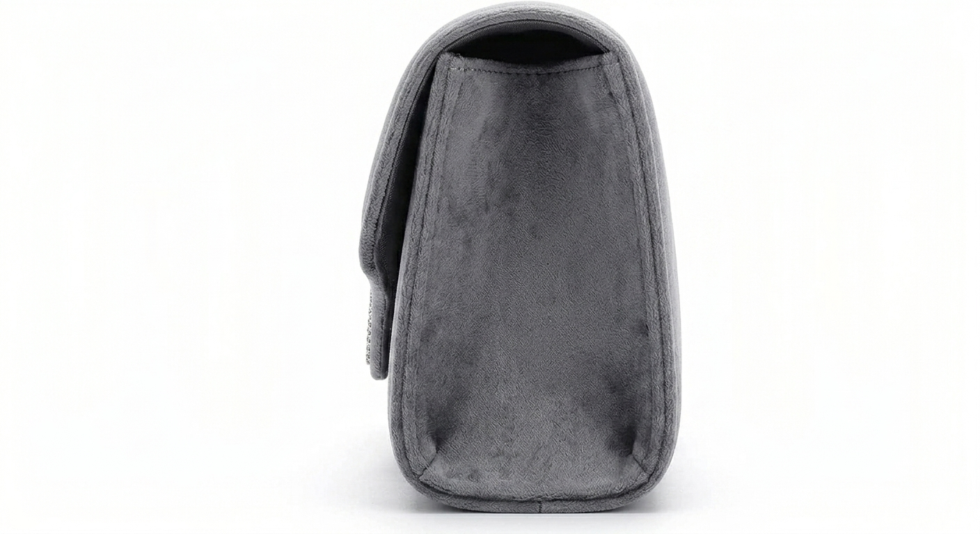 Gray pouch on a white background