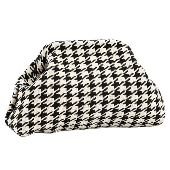 Houndstooth patterned wedge pillow on a white background